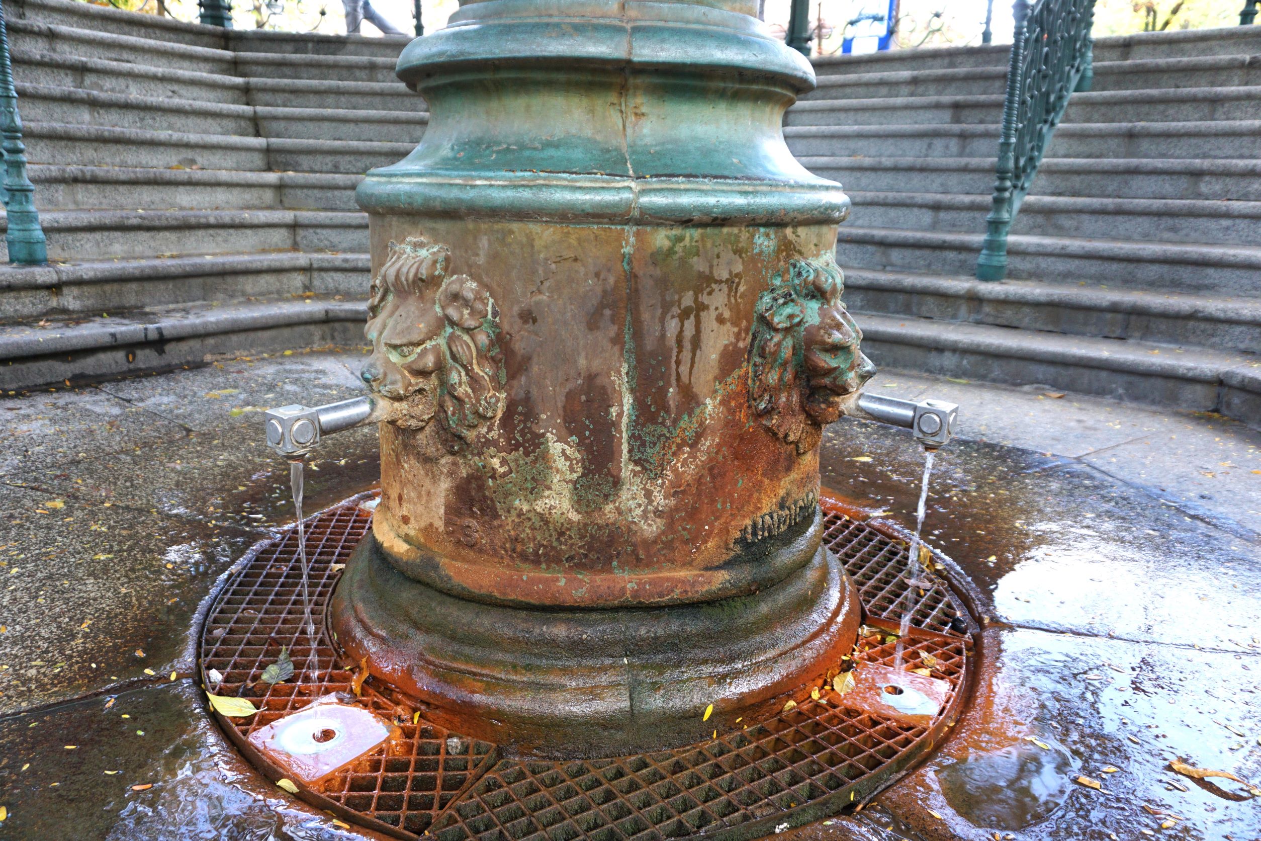 Fuente Agria. Detalle caños con cabeza de león. Puertollano (Ciudad Real). Felix Fernández 