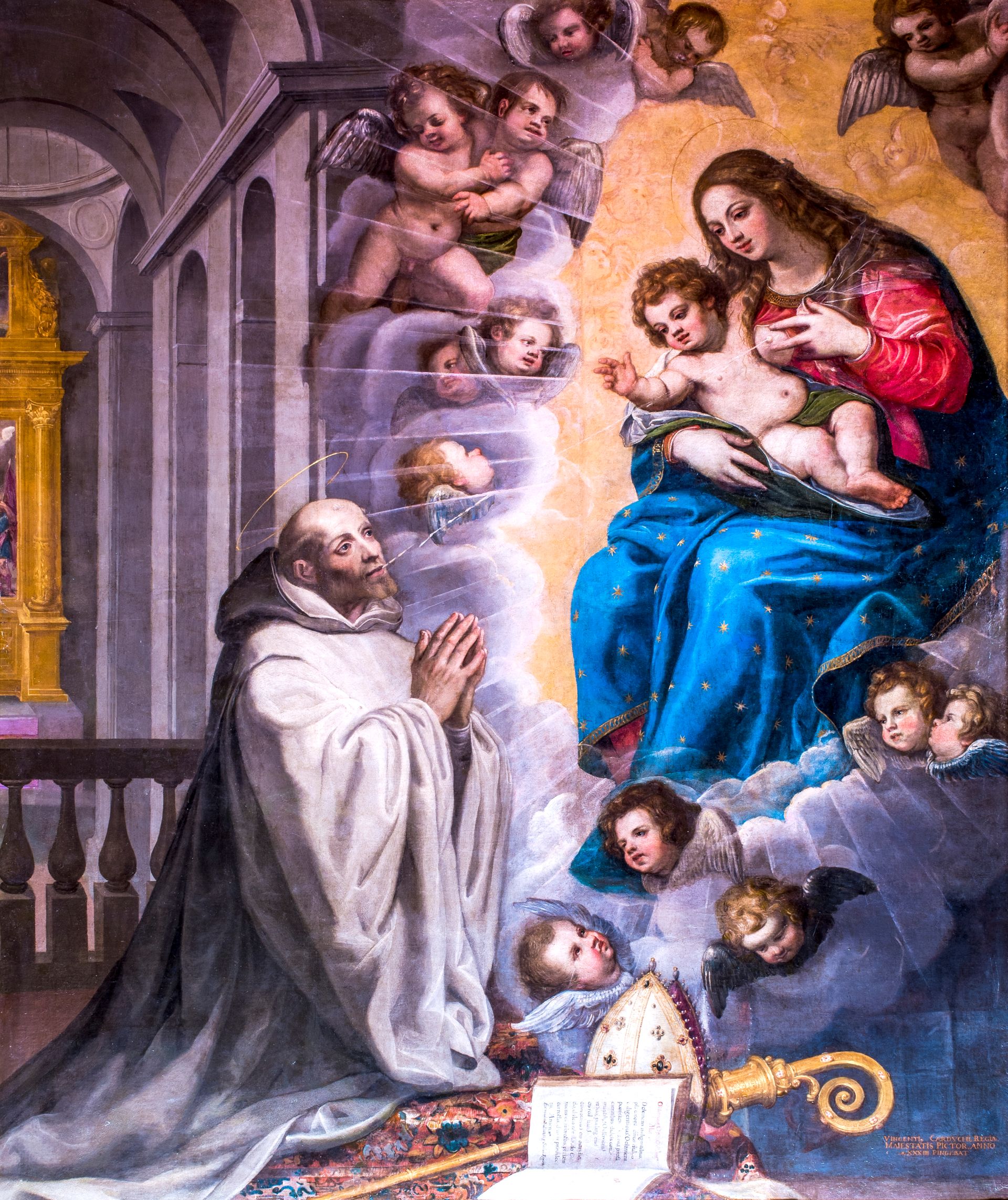 La Visión de San Bernardo por Vicente Carducho en el Museo de Santa Cruz de Toledo.