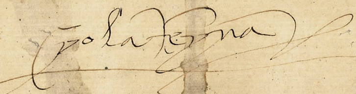 3.	Firma autógrafa de Isabel de Portugal en una de las cartas enviadas al concejo albacetense: “yo, la Reina”.