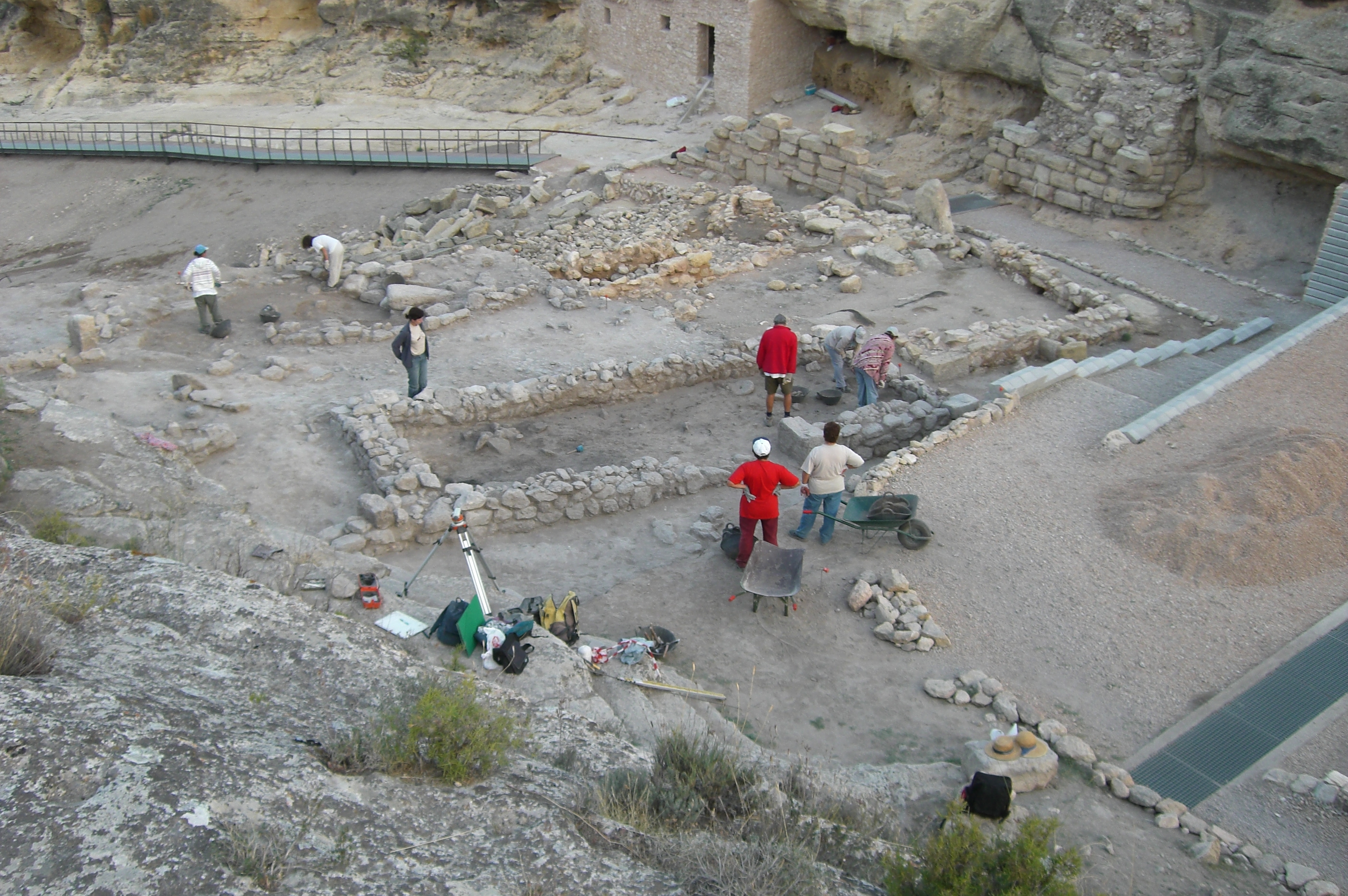 Trabajos de excavación en la zona conocida como Reguerón
