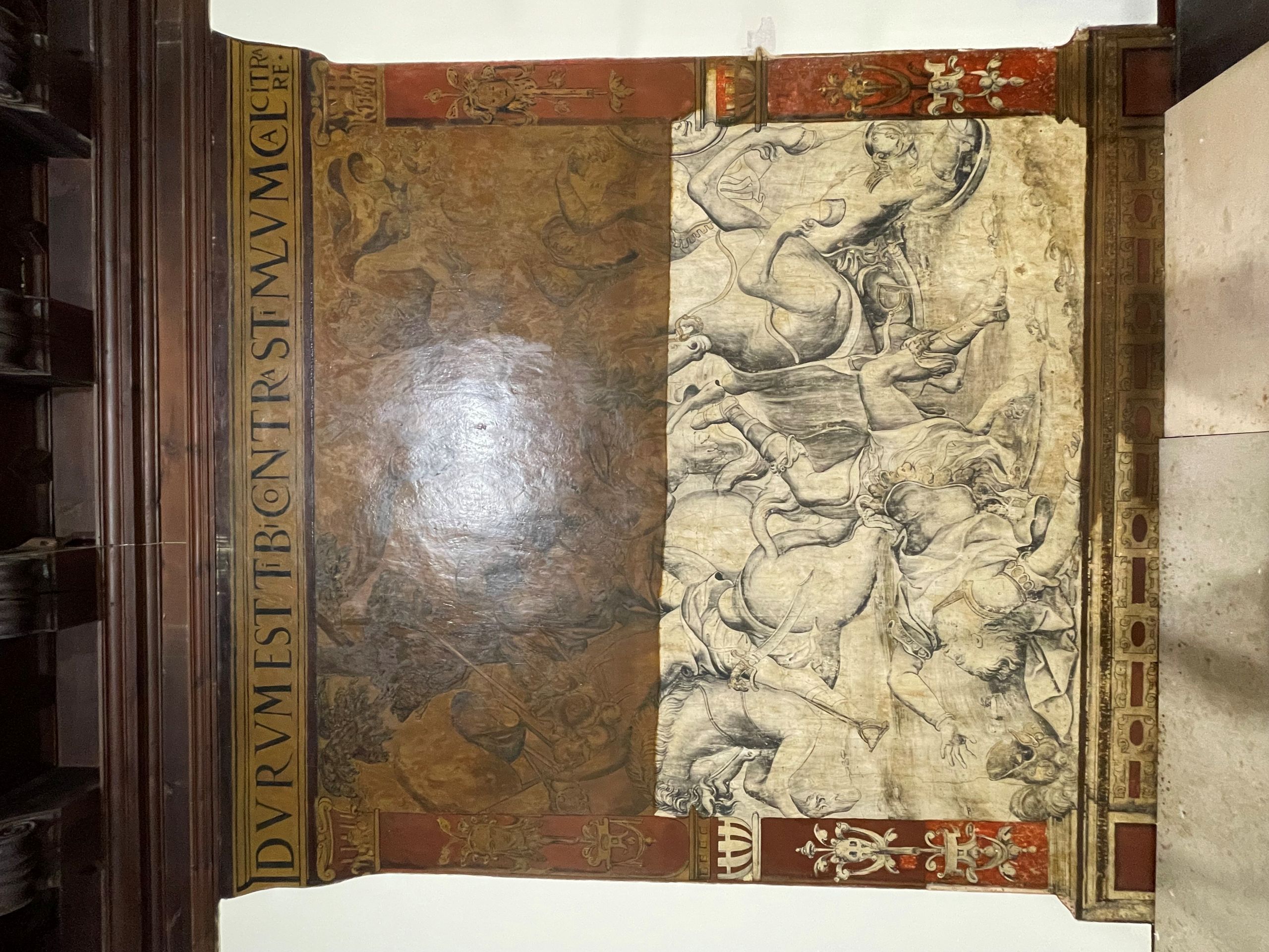 Proceso de restauración. Conversión de San Pablo camino de Damasco. La mujer pecadora ungiendo los piés de Jesús en casa de Sión. 1580. Sacristía de la Catedral de San Juan Bautista. Albacete