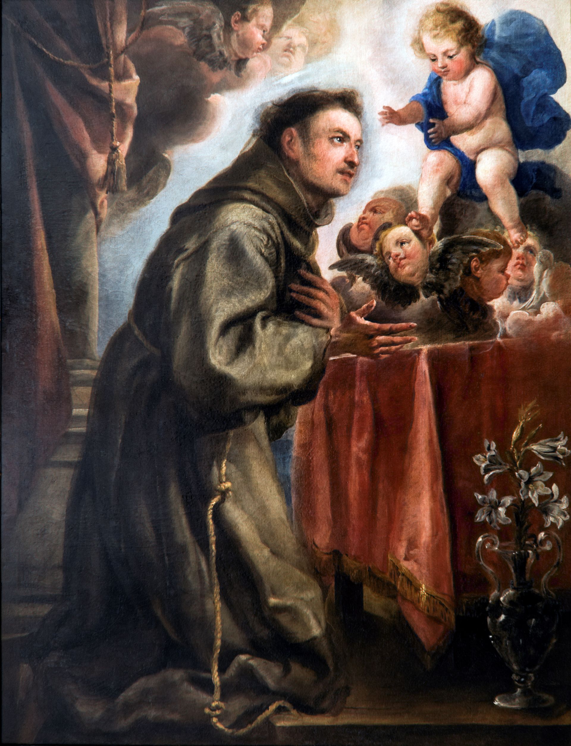 Aparición del Niño Jesús a San Antonio de Padua de Juan Carreño de Miranda en el Convento de La Merced de Ciudad Real.