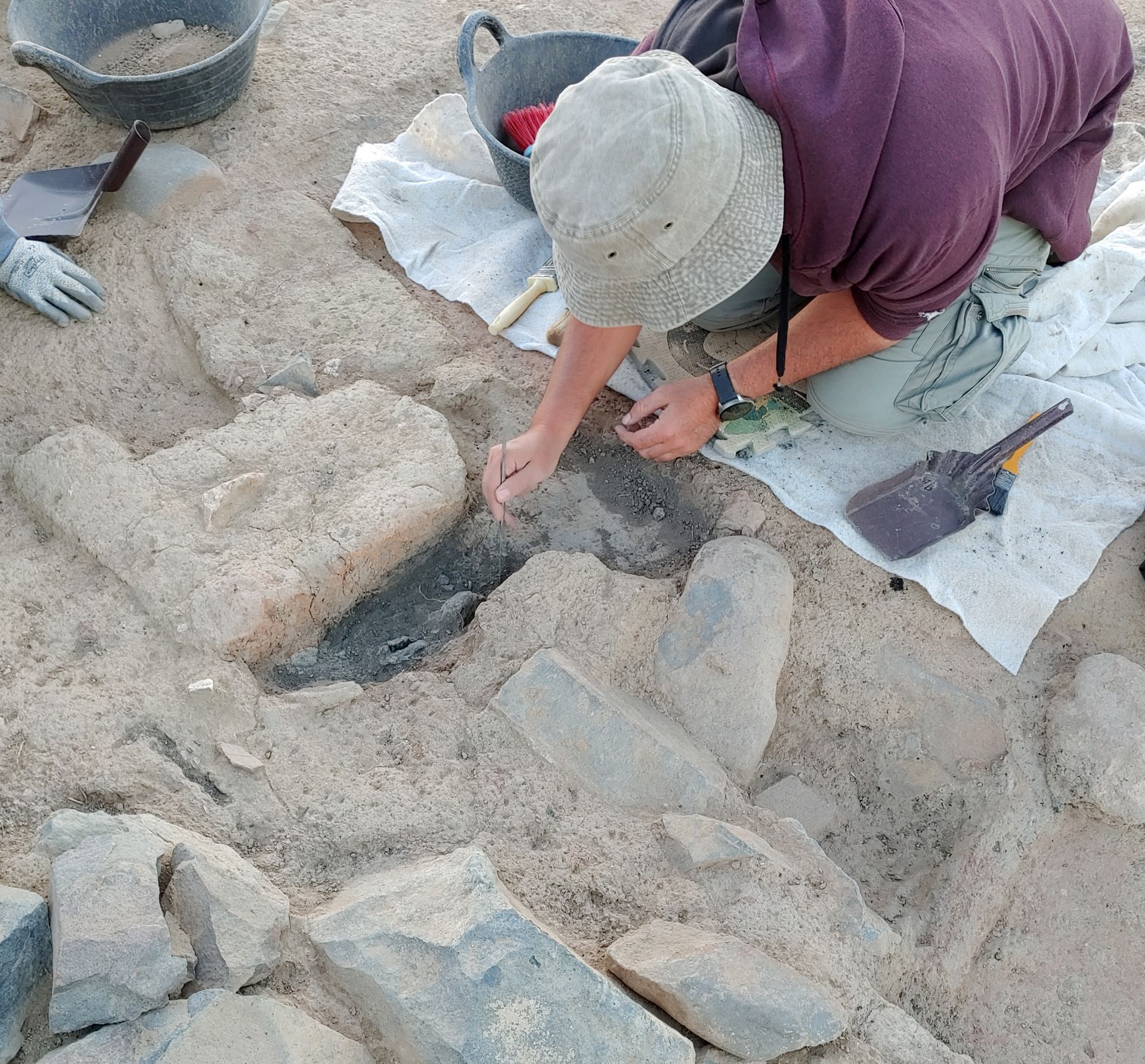 Detalle del proceso de excavación en el santuario tartésico de La Bienvenida-Sisapo