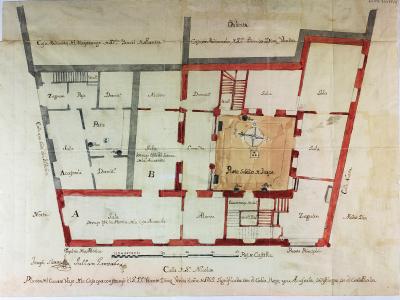 Plano de la casa de Vicente Díaz Benito.1776. Fondo Protocolos Notariales. A.H.P. Toledo