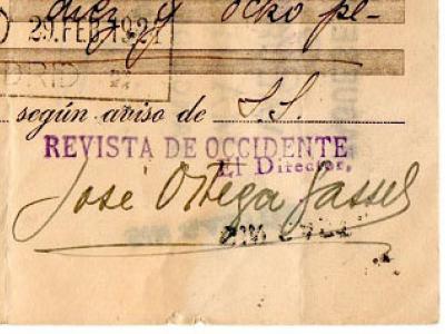 Testimonios de la Historia. Documento del mes de octubre de 2020. Firma Ortega y Gasset