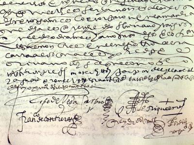 Contrato firmado por Lope de Vega en 1606 para la representación de unas comedias en Oropesa y Puente del Arzobispo.