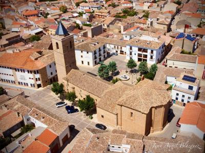 Vista aérea de la iglesia de San Sebastián de Munera