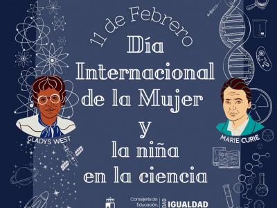 Cartel del Día Internacional de la Mujer y la Niña en la Ciencia