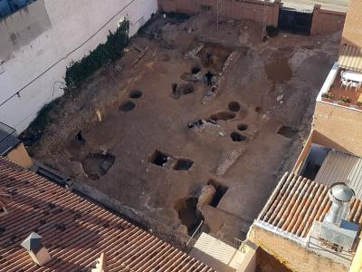 Imágen aérea intervención arqueológica