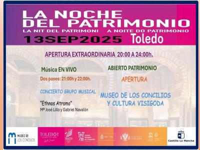 Programa general VIII Noche del Patrimonio 2025 en Toledo