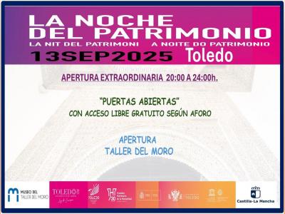 Programa general VIII Noche del Patrimonio 2025 en Toledo