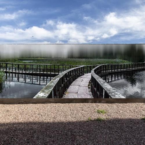 fotografía mural de Ballester, ‘Puente en las Tablas de Daimiel’